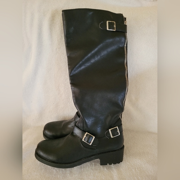 Tall black knee hi boots, Target, size 8 1/2, excellent, never worn, condition - Picture 1 of 12